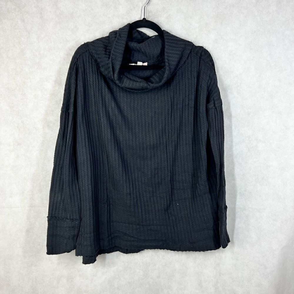 Free People Cowl Neck Black Thermal New with tags